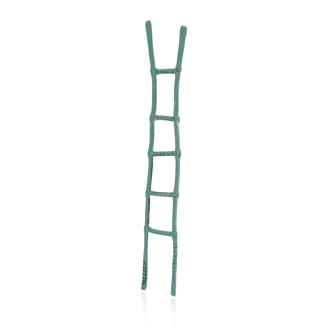 Jane Frances Reilly - Ladder Brooch - 5 Teal Rungs