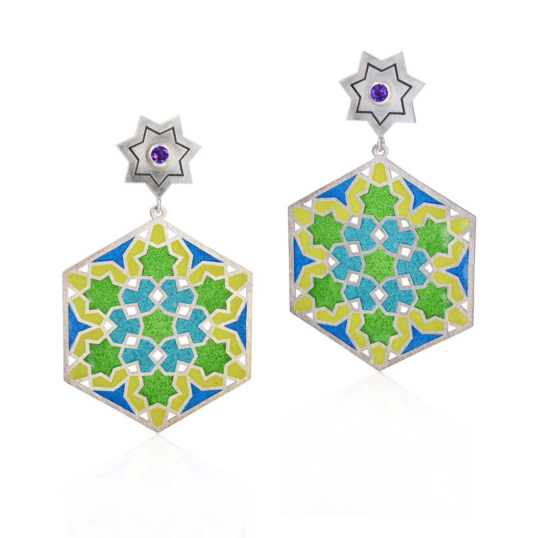 Mehrnoosh Ganji - Hexagon & star earrings
