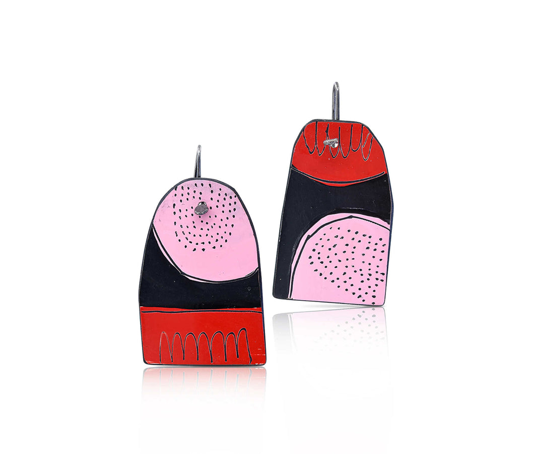 Jane Frances Reilly - Apron - black, pink, red