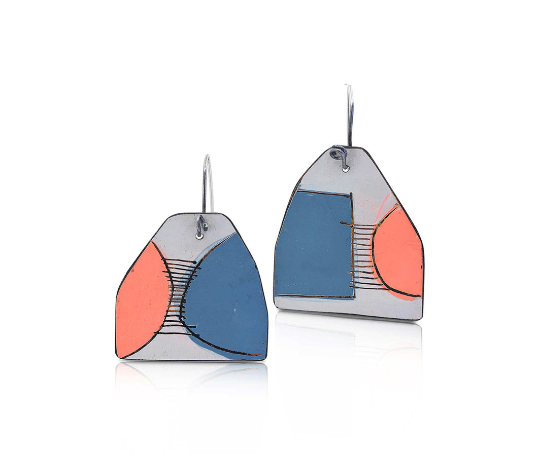 Jane Frances Reilly - Apron - grey, blue, salmon