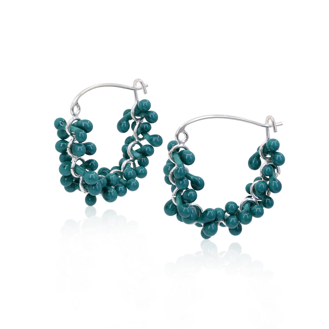 Kathryn Wardill - Loose glass hoop - opaque teal